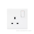 13A250V Single Pole 1Gang power outlet Switched Socket